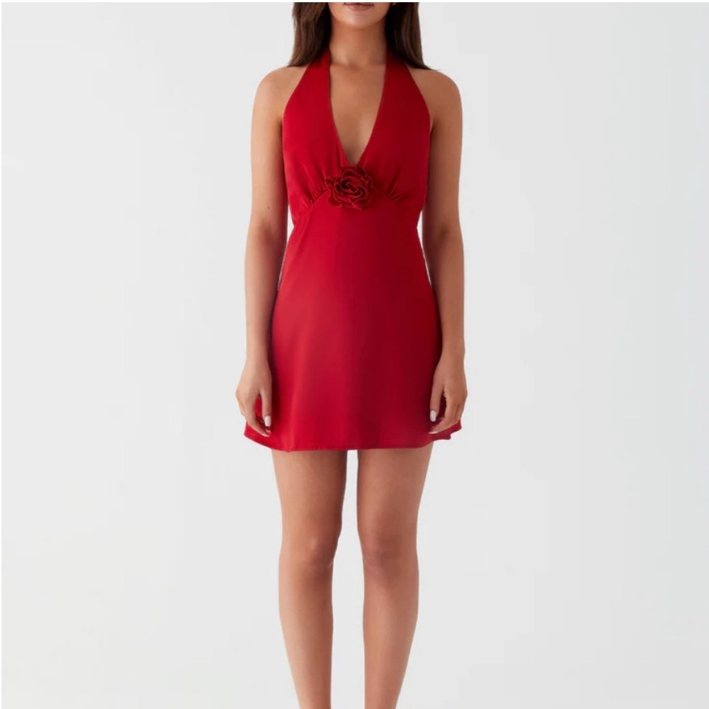 Peppermayo Mini Red Halter Dress